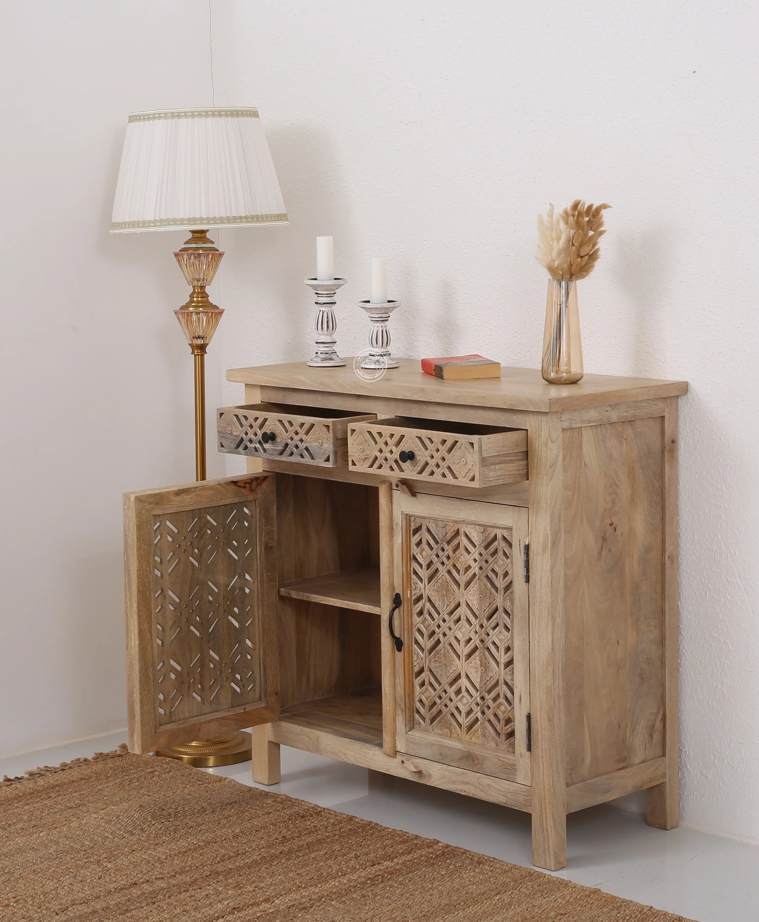 Delia wooden 2 door 2 drawer Sideboard (Multiple Colors Options)