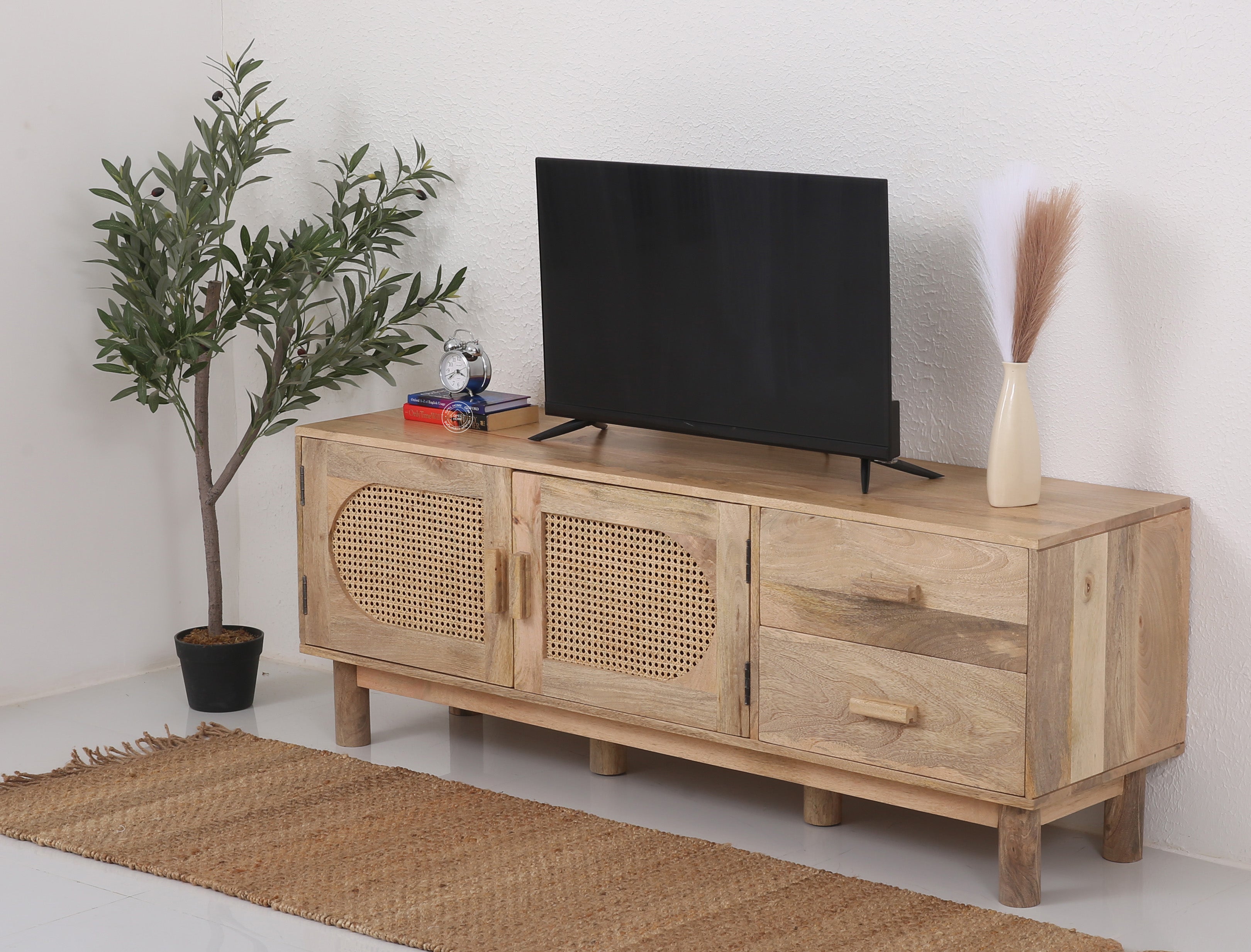 Adam Rattan Wood Media Unit