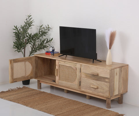 Adam Rattan Wood Media Unit