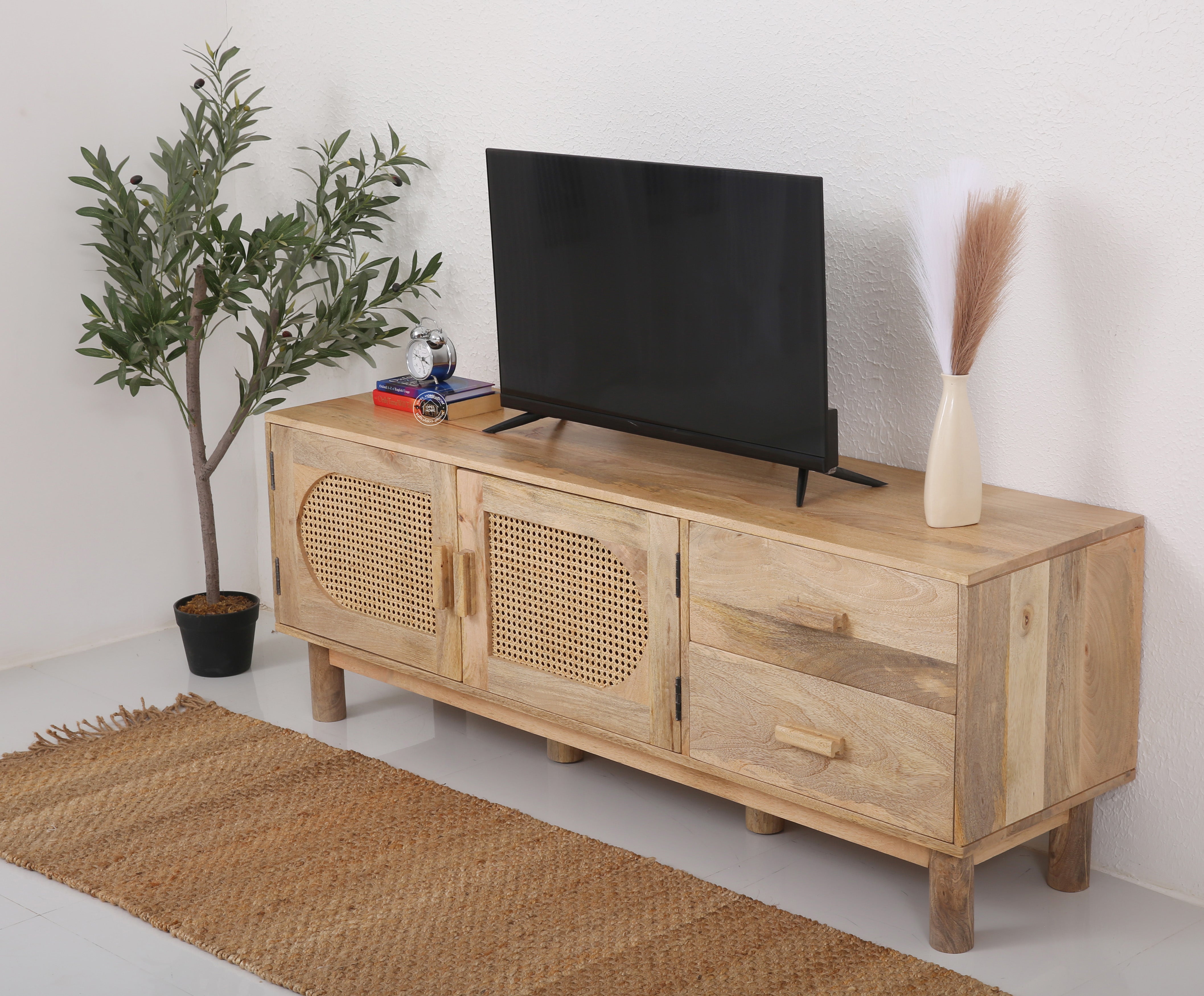 Adam Rattan Wood Media Unit