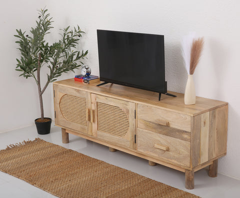 Adam Rattan Wood Media Unit