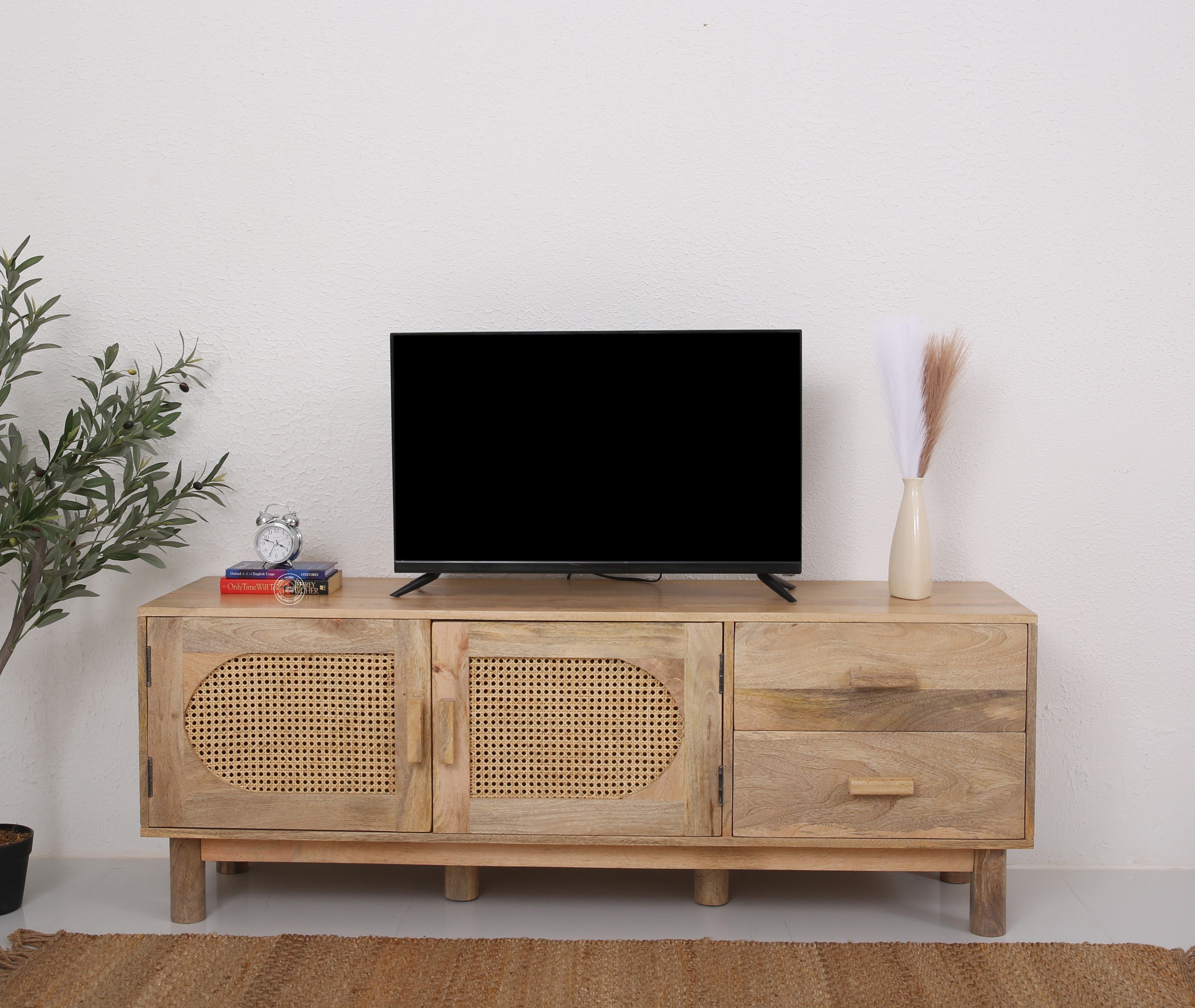 Adam Rattan Wood Media Unit