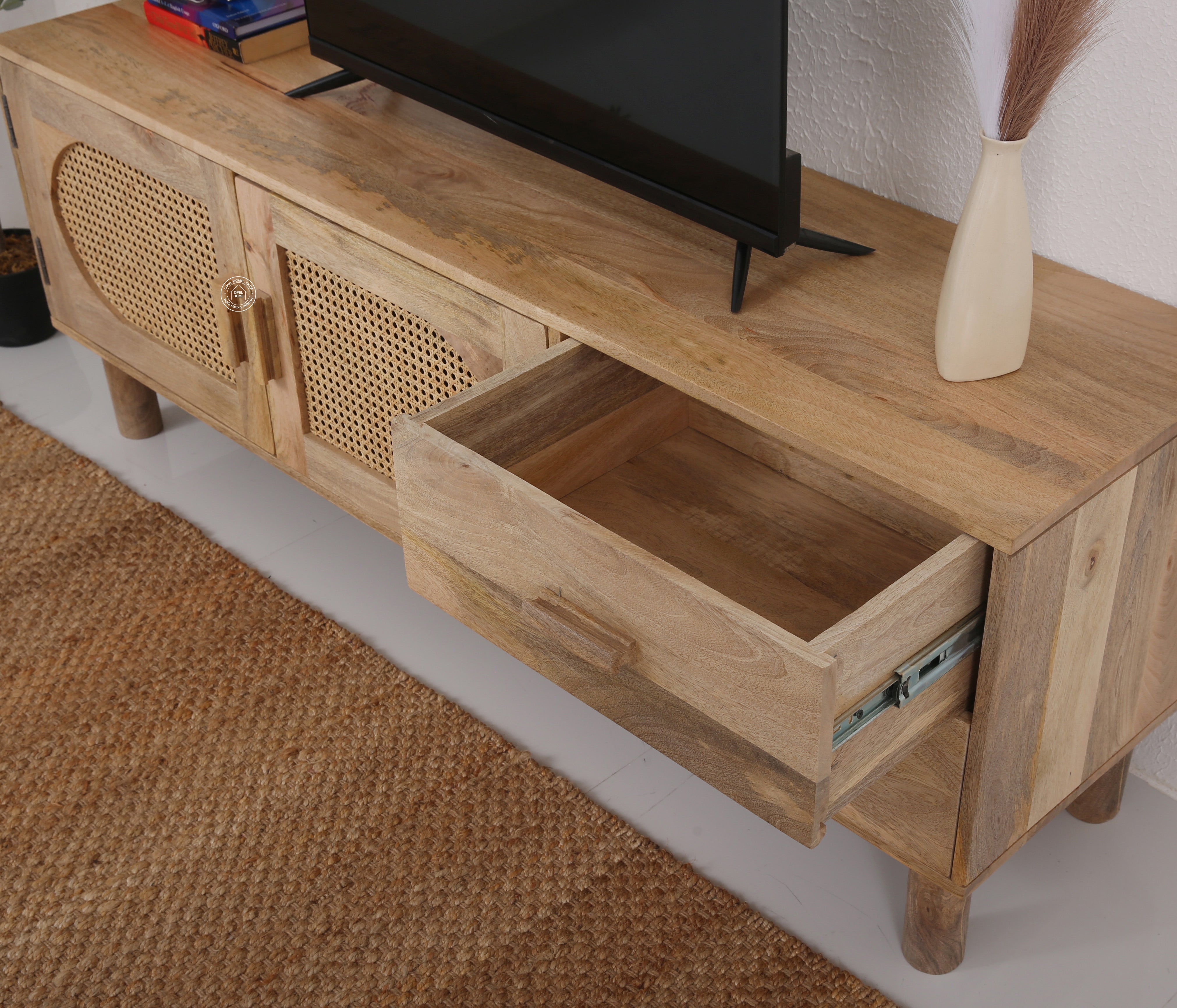 Adam Rattan Wood Media Unit