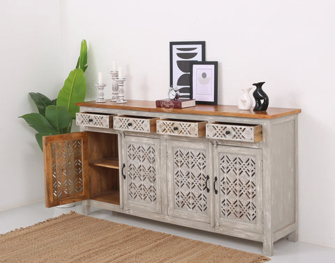 Delia wooden 4 door 4 drawer Sideboard (Multiple Colors Options).