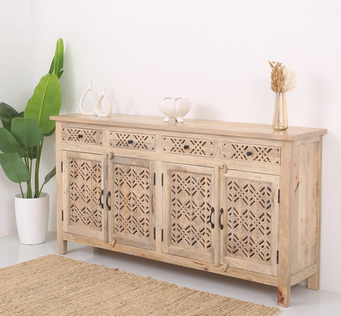 Delia wooden 4 door 4 drawer Sideboard (Multiple Colors Options).