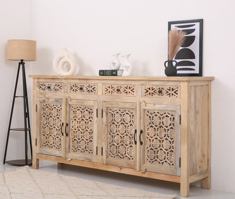 Ashara wooden 4 door 4 drawer Sideboard (Multiple Colors Options).