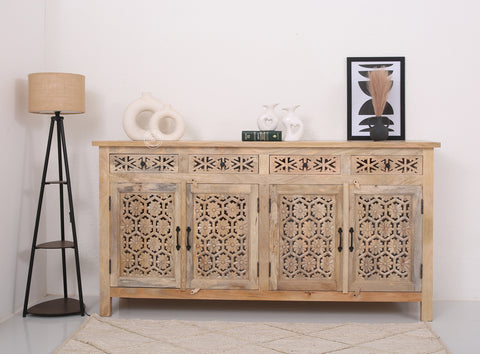 Ashara wooden 4 door 4 drawer Sideboard (Multiple Colors Options).