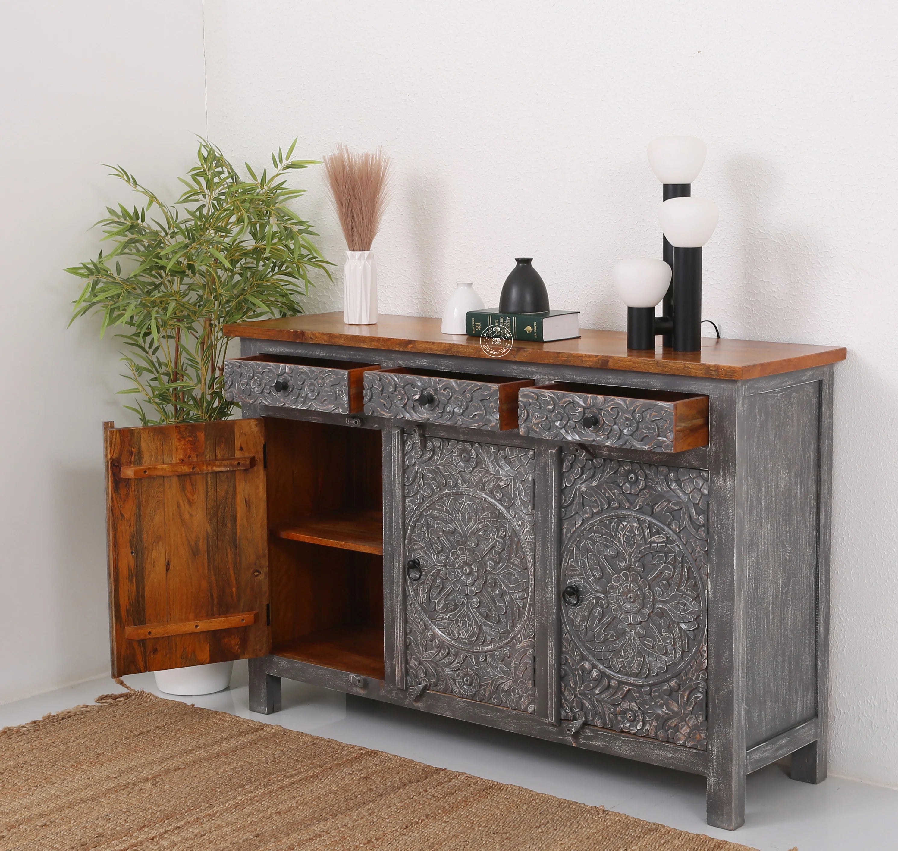 Oslo wooden 3 door 3 Drawers Sideboard (Multiple Colors Options)