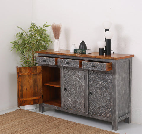 Oslo wooden 3 door 3 Drawers Sideboard (Multiple Colors Options)