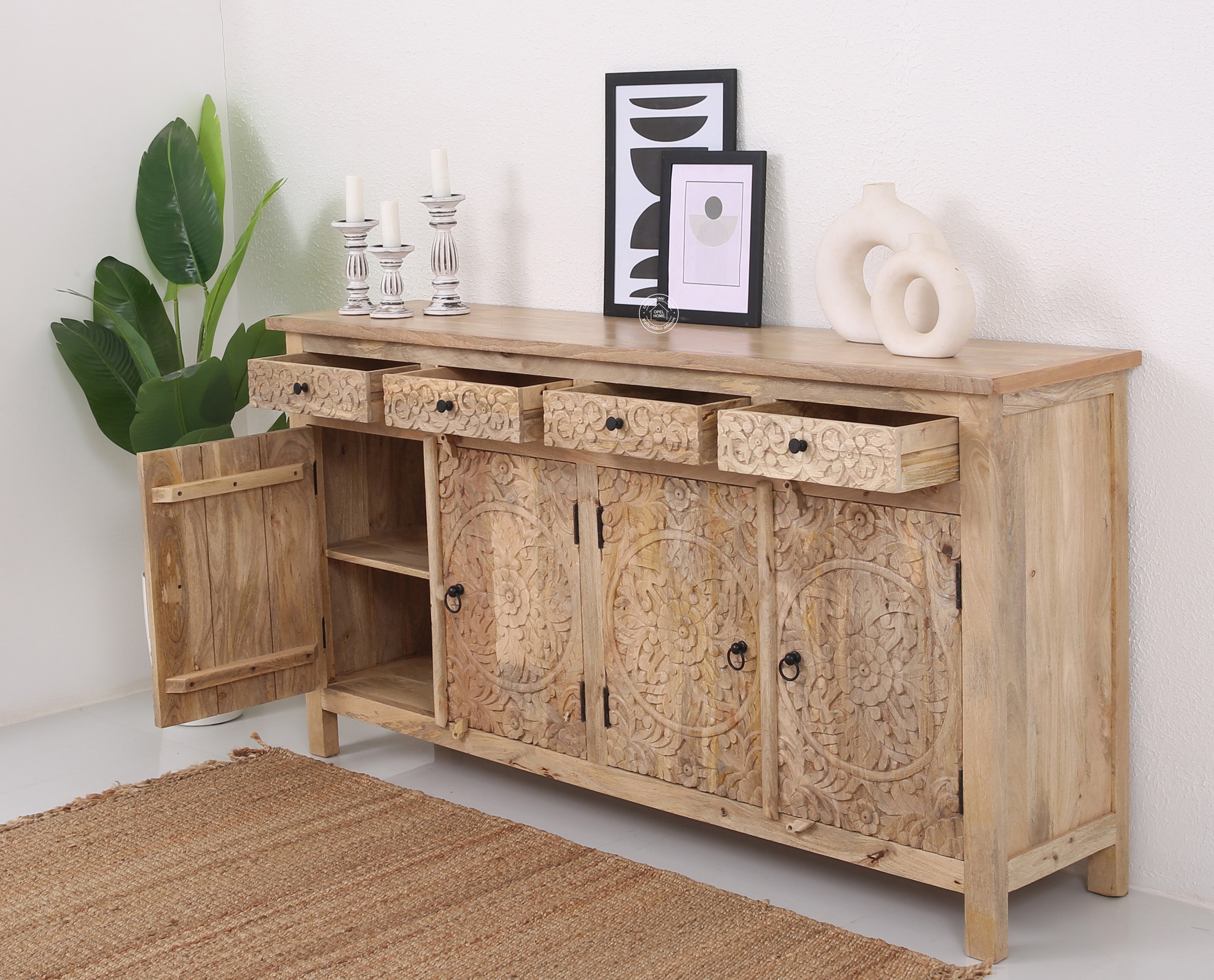 Oslo wooden 4 door 4 Drawers Sideboard (Multiple Colors Options)