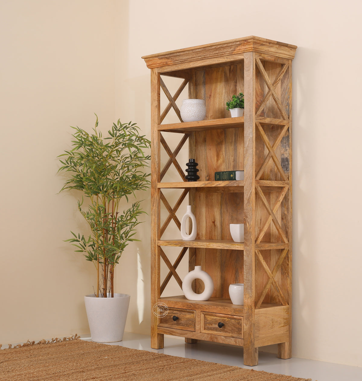 Morgan Wooden Display Shelves Unit