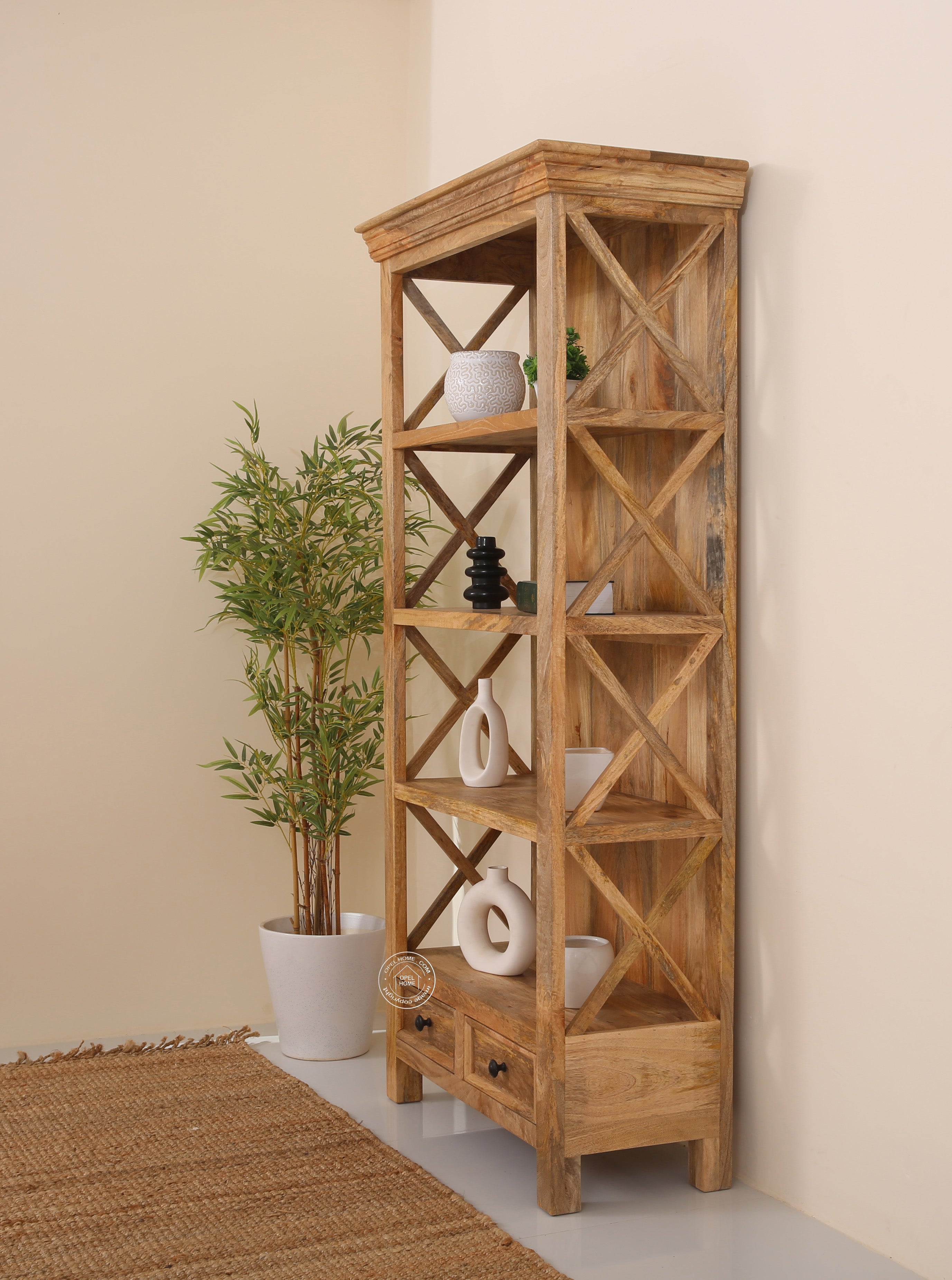 Morgan Wooden Display Shelves Unit
