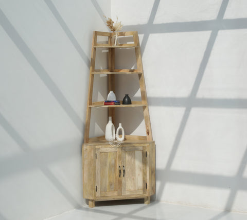 Rison  Corner Wooden Display Shelf