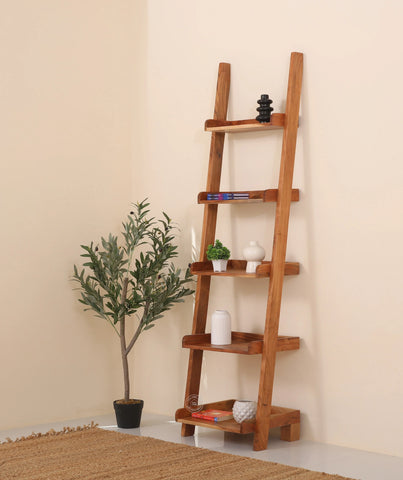 Alvine Wood Ladder Shelves – Solid Wood, 180 cm | Opelhome UAE