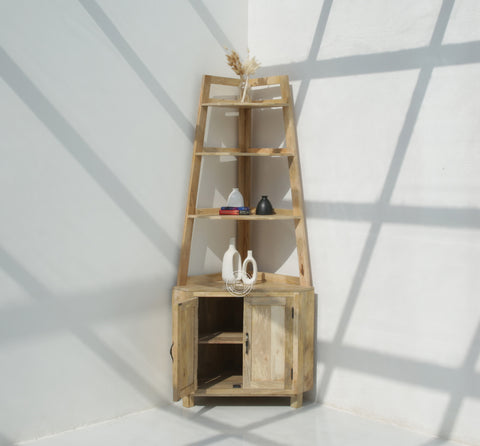 Rison  Corner Wooden Display Shelf