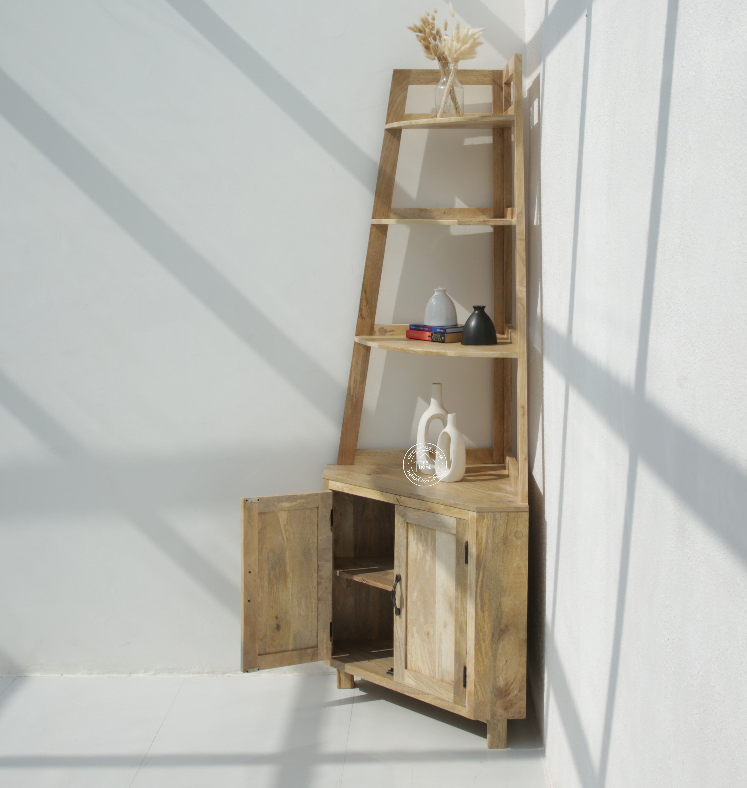 Rison  Corner Wooden Display Shelf