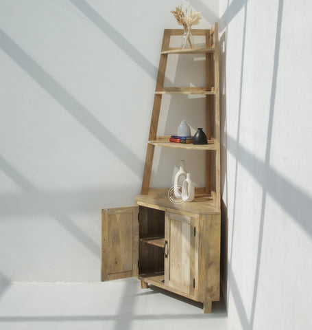 Rison  Corner Wooden Display Shelf