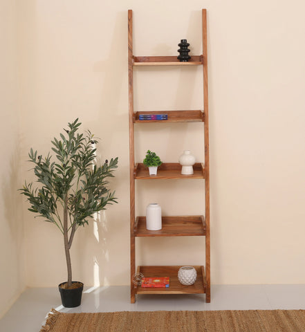 Alvine Wood Ladder Shelves – Solid Wood, 180 cm | Opelhome UAE