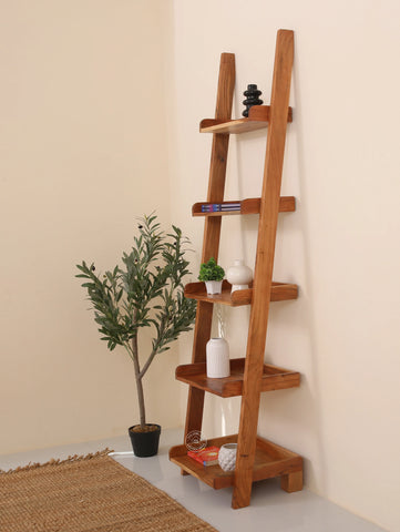 Alvine Wood Ladder Shelves – Solid Wood, 180 cm | Opelhome UAE