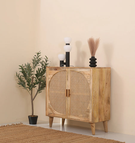 Daris Rattan 2 Door Acacia Wood Sideboard