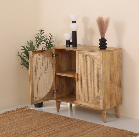Daris Rattan 2 Door Acacia Wood Sideboard