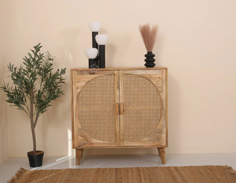 Daris Rattan 2 Door Acacia Wood Sideboard