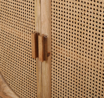 Daris Rattan Sideboard – Solid Mango Wood, Natural Finish | Opelhome UAE