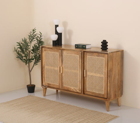 Carol  Rattan  wooden 3 door sideboard