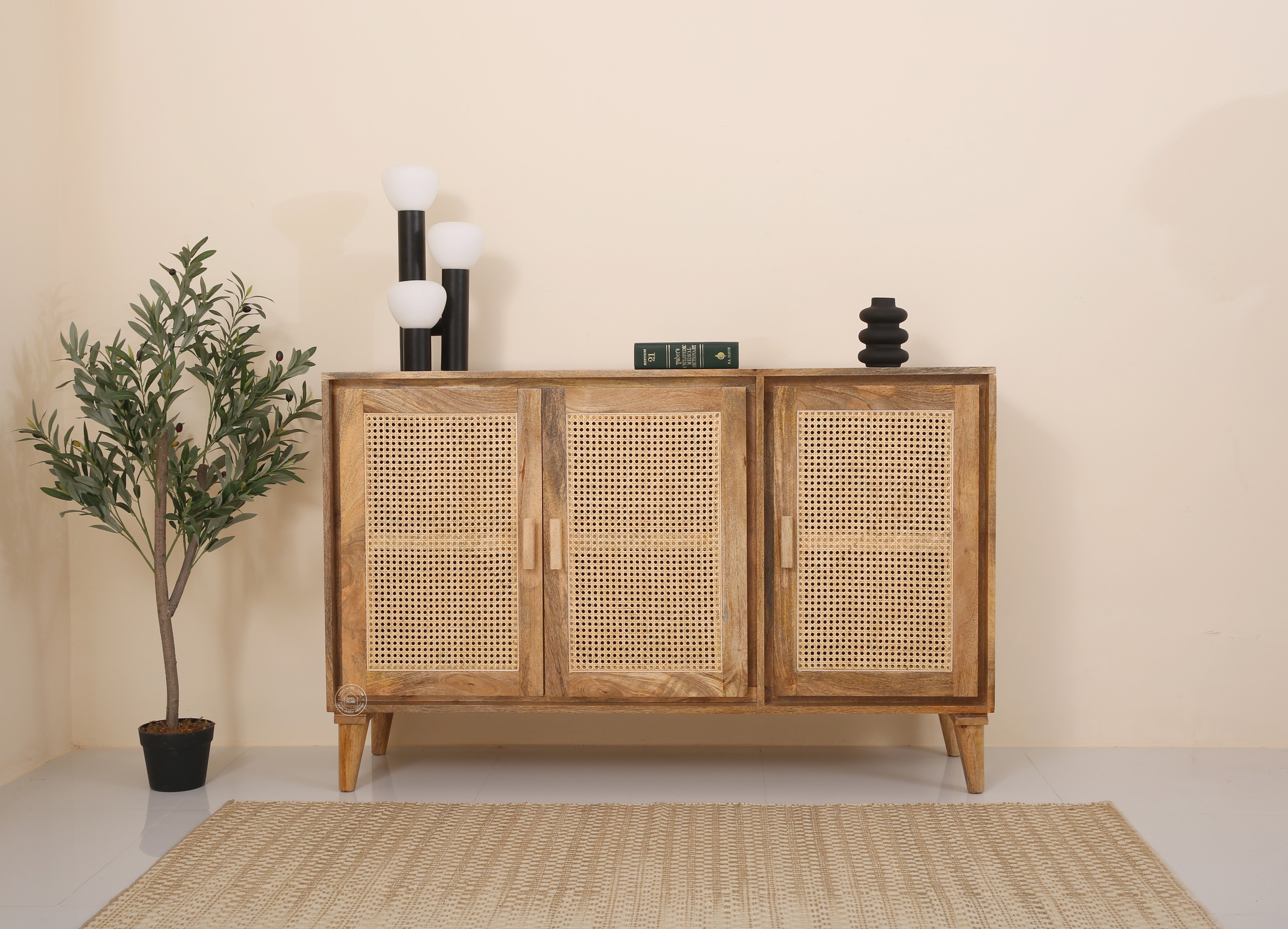 Carol  Rattan  wooden 3 door sideboard