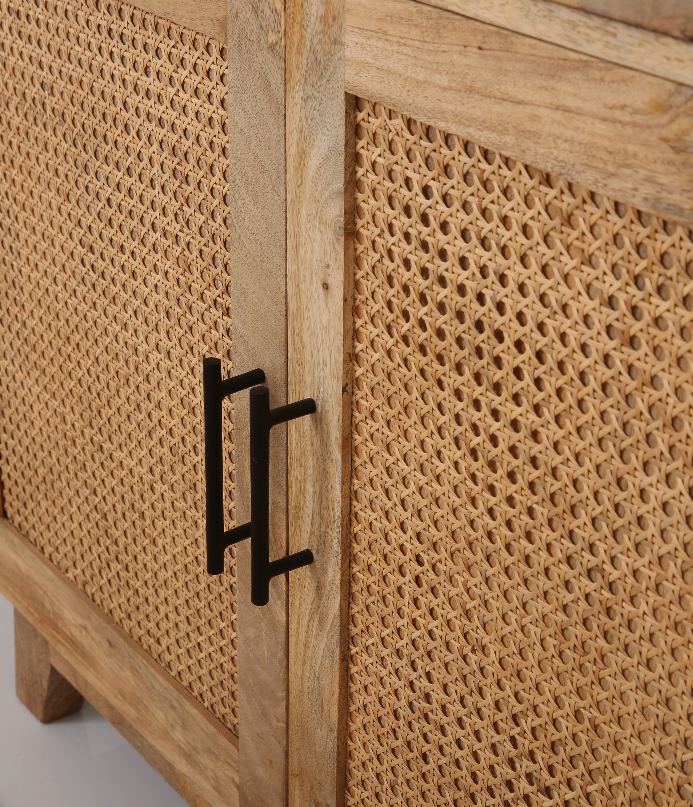 Abston Rattan Display Cabinet – Solid Wood, 180 cm | Opelhome UAE