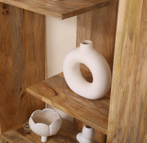 Jazzel Wooden Display Shelf – Solid Mango Wood, 190 cm | Opelhome UAE