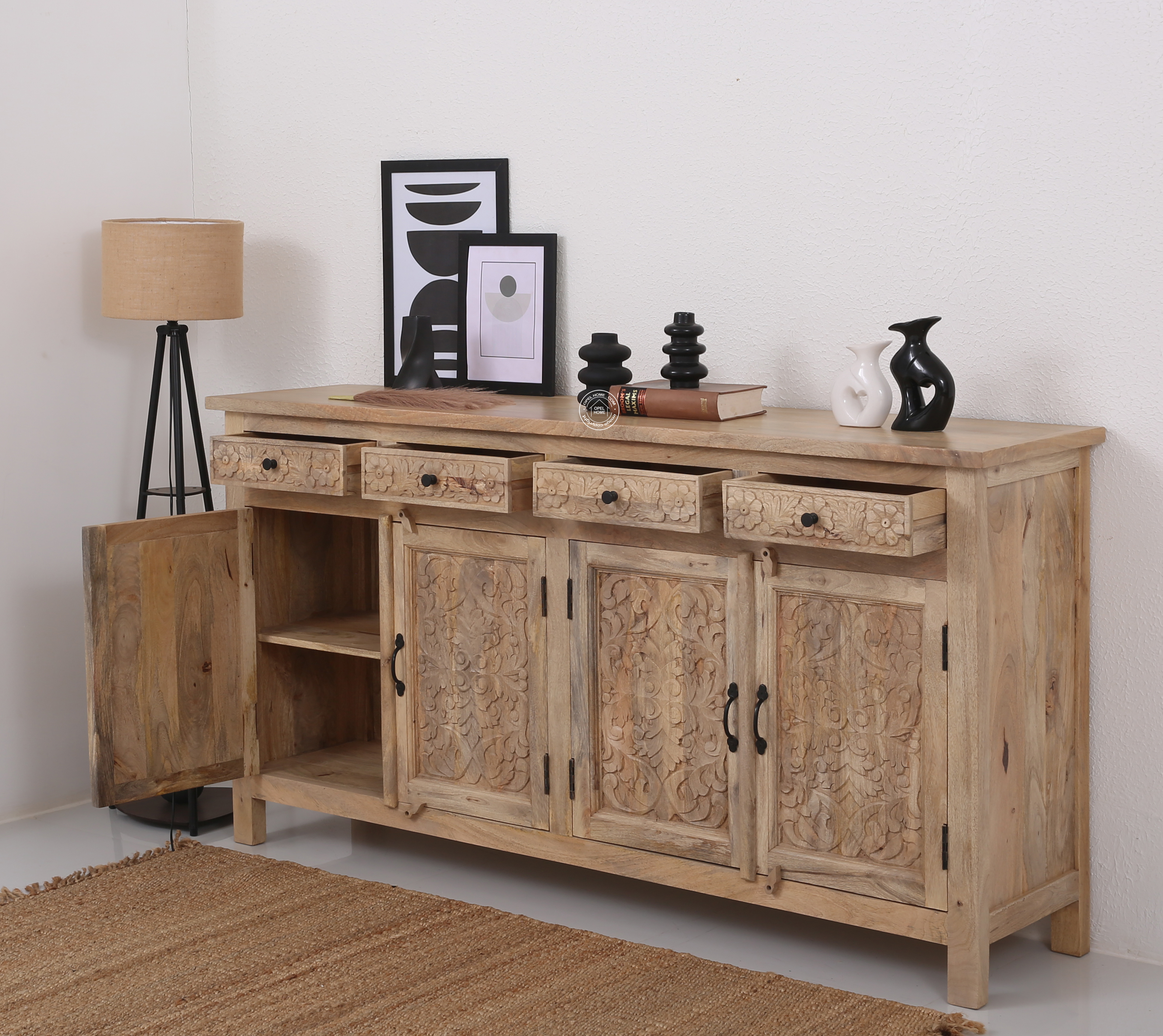 Iris wooden 4 door 4 Drawers Sideboard (Multiple Colors Options)
