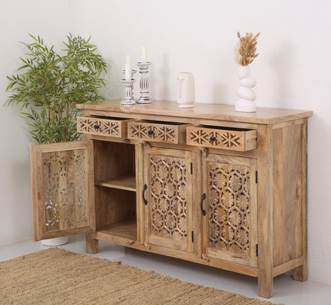 Ashara wooden 3 door 3 drawer Sideboard (Multiple Colors Options)