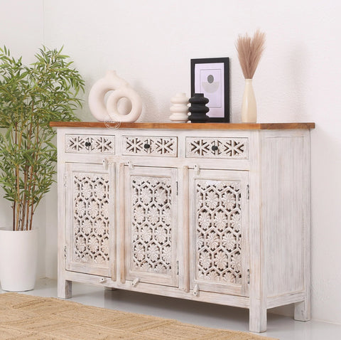 Ashara wooden 3 door 3 drawer Sideboard (Multiple Colors Options)
