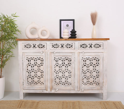 Ashara wooden 3 door 3 drawer Sideboard (Multiple Colors Options)
