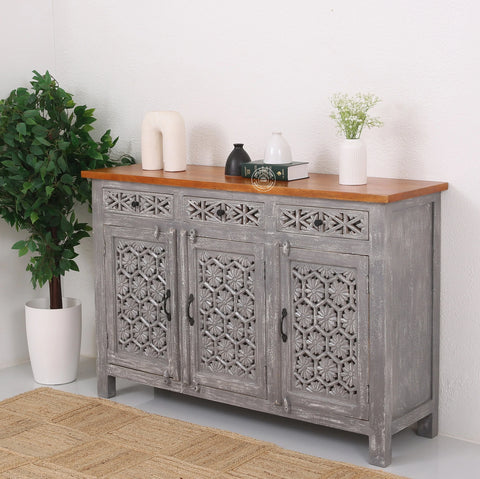 Ashara wooden 3 door 3 drawer Sideboard (Multiple Colors Options)