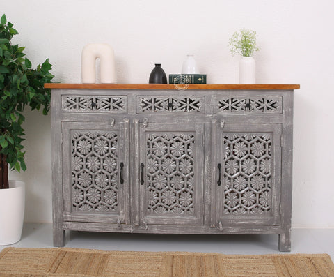 Ashara wooden 3 door 3 drawer Sideboard (Multiple Colors Options)