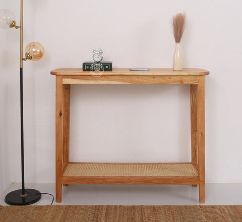Accent Rattan wooden console table