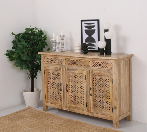 Delia wooden 3 door 3 drawer Sideboard (Multiple Colors Options)