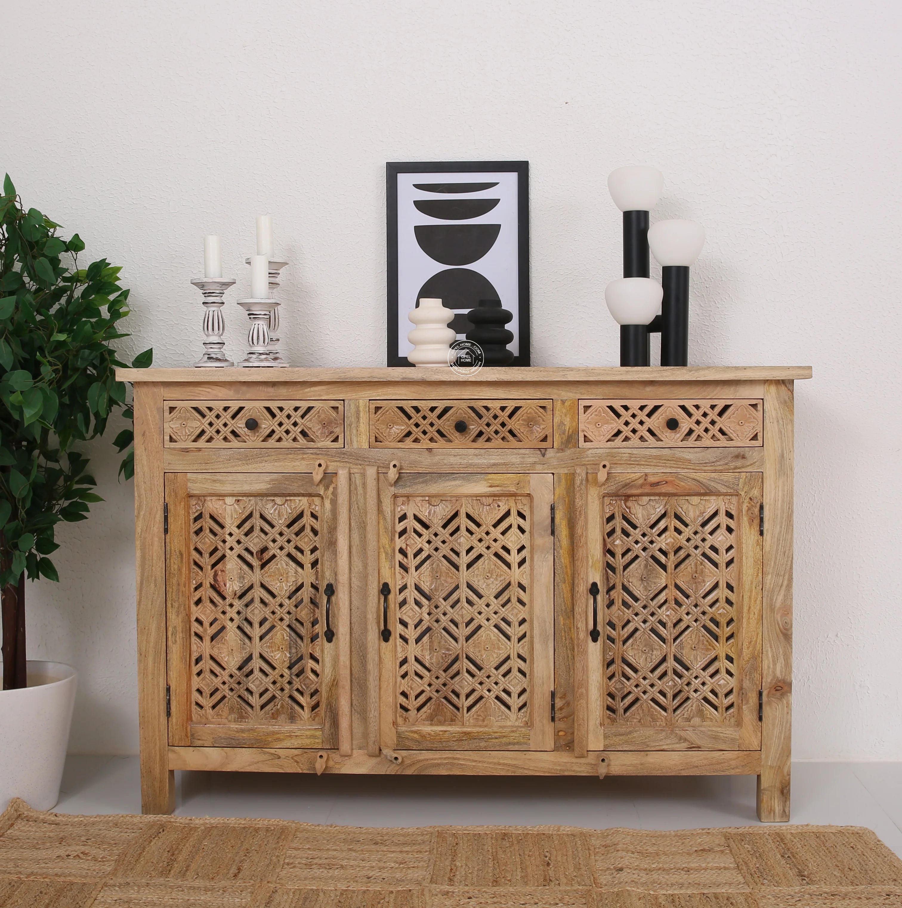 Delia wooden 3 door 3 drawer Sideboard (Multiple Colors Options)