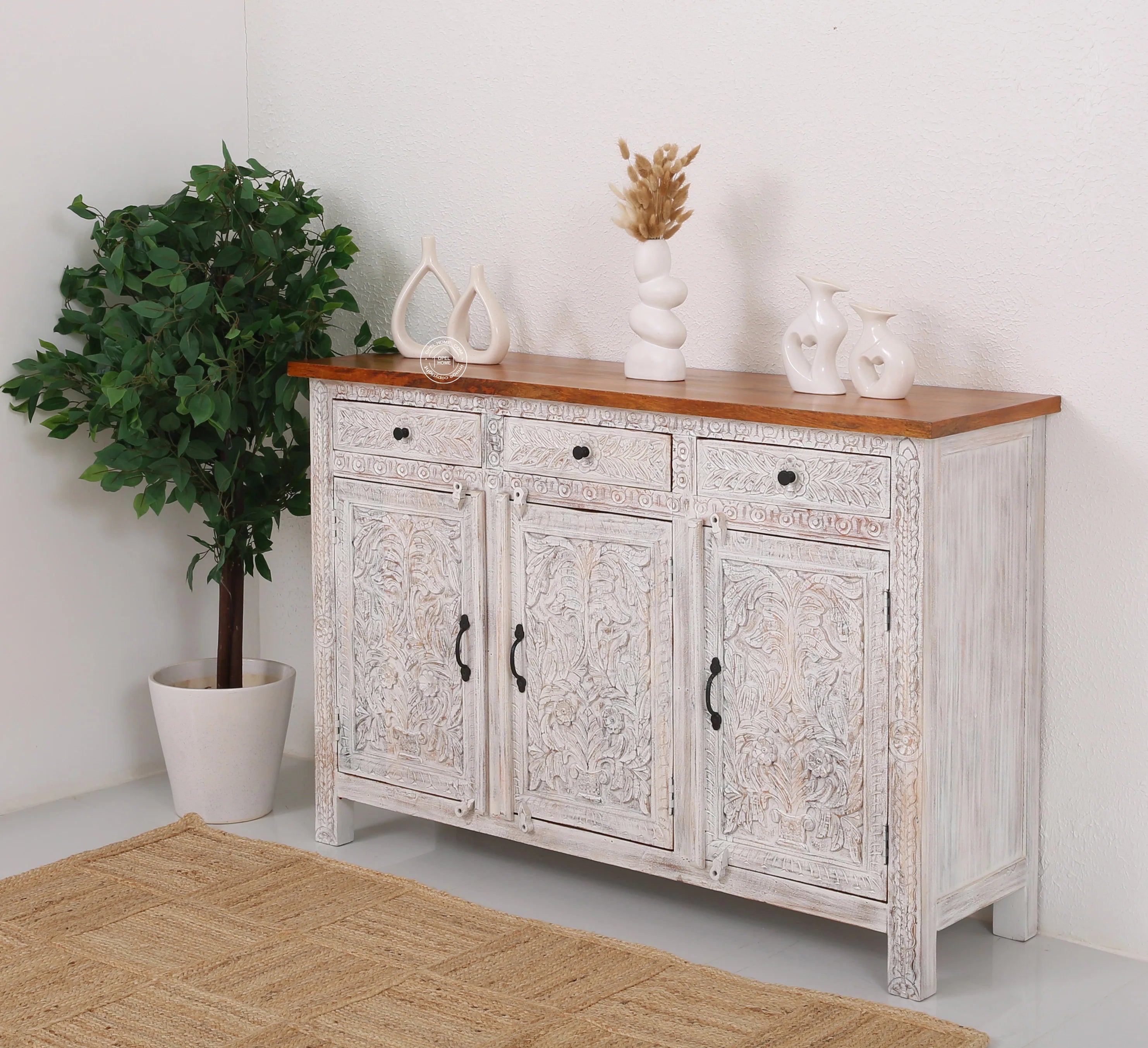 Sparta wooden 3 door 3 drawer Sideboard (Multiple Colors Options)