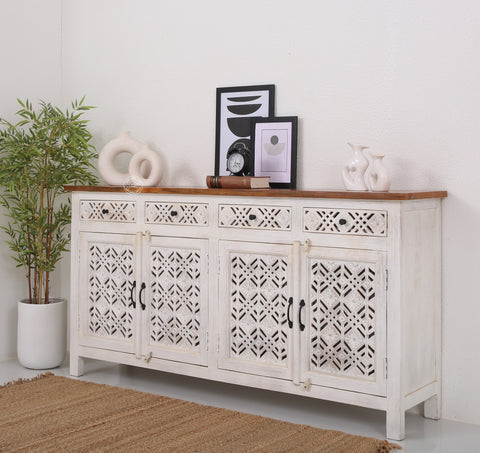 Delia wooden 4 door 4 drawer Sideboard (Multiple Colors Options).