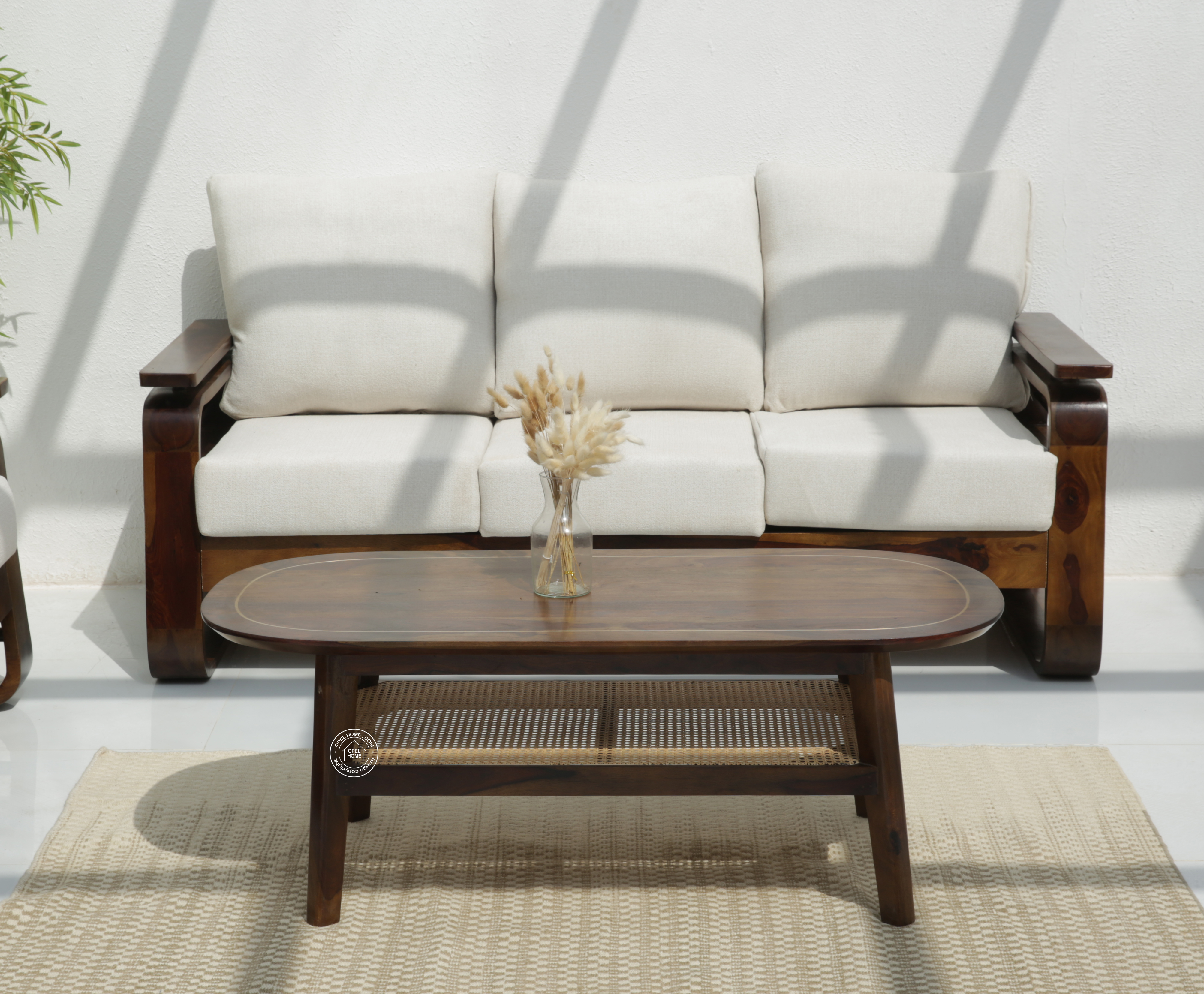 Alpen Rattan Coffee Table (Walnut finish)