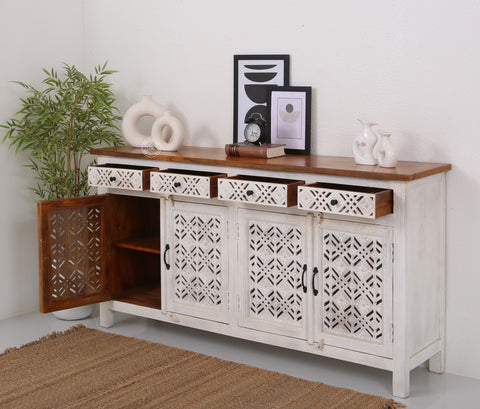 Delia wooden 4 door 4 drawer Sideboard (Multiple Colors Options).