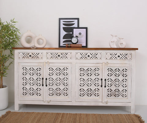Delia wooden 4 door 4 drawer Sideboard (Multiple Colors Options).