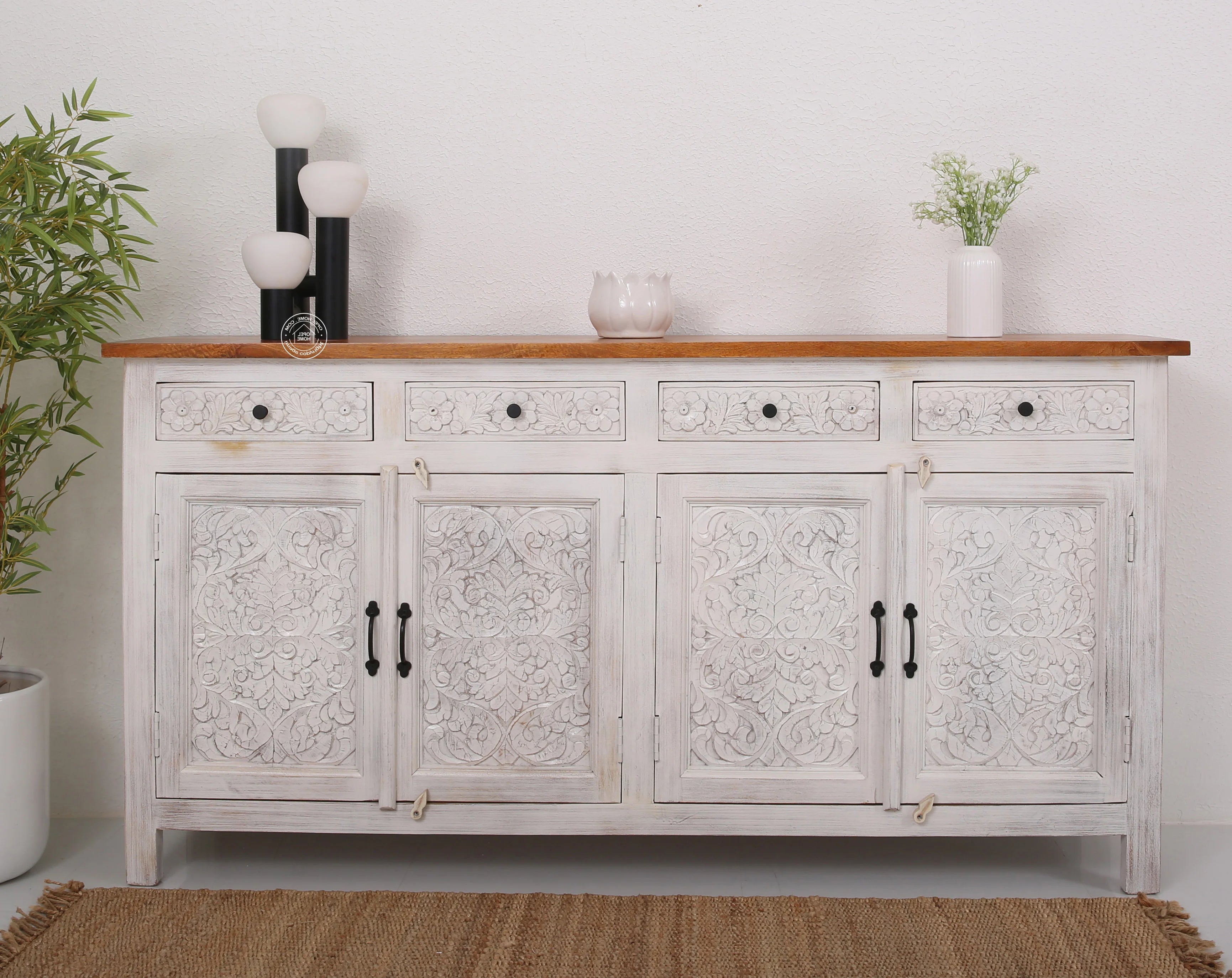 Iris wooden 4 door 4 Drawers Sideboard (Multiple Colors Options)