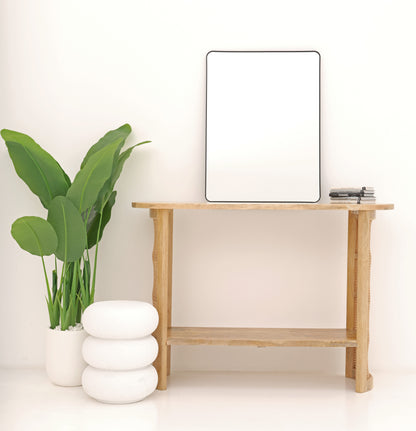 Cherry Rattan Console Table – Solid Mango Wood, Natural Finish| Opelhome UAE
