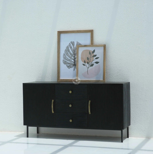 Aldora 3 Drawers & 2 Doors Sideboard (Black Finish)