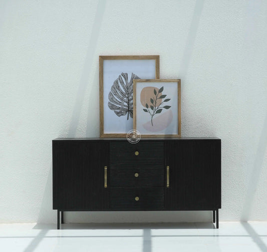 Aldora 3 Drawers & 2 Doors Sideboard (Black Finish)
