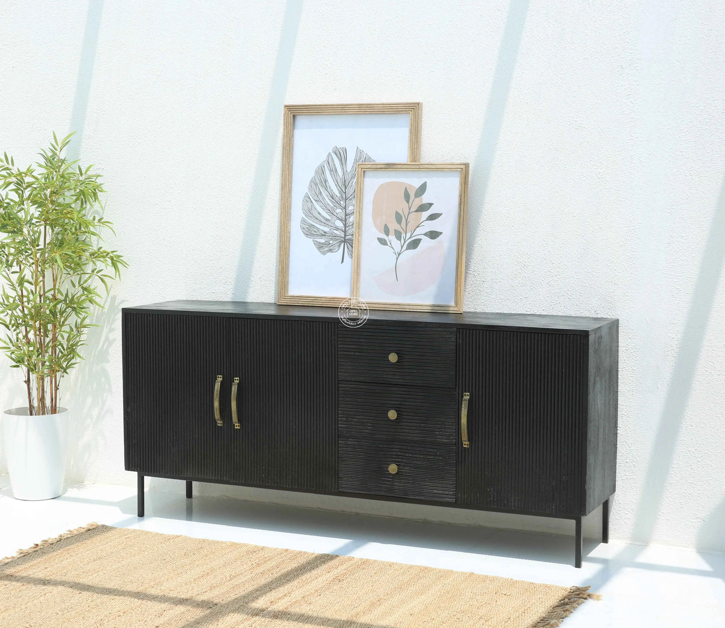 Aldora 3 Drawers & 3 Doors Sideboard (Black finish)